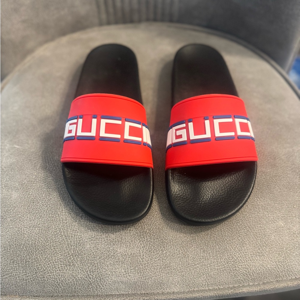 Gucci Red and Black Slide Sandals (NEW)